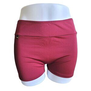 Mariia Dancewear Nylon Shorts Style ME701 Burgundy Blue Sz XL Practice Wear